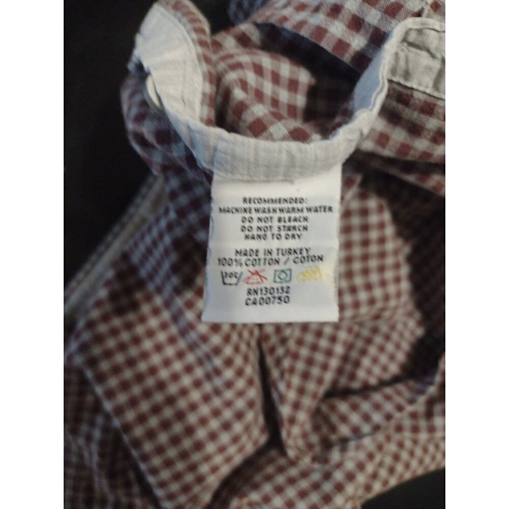 Hickey Freeman Shirt Men’s Large L Cotton Button Down Long Sleeve Red Gray - Picture 10 of 12